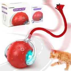 FLERDMAU Cat Toys Ball for Indoor Cats - Interactive Automatic Cat Ball Toy | Fast Rolling & Motion Activated Chirping | Hide and Seek Mouse Catching Game | Stimulates Hunting Instincts