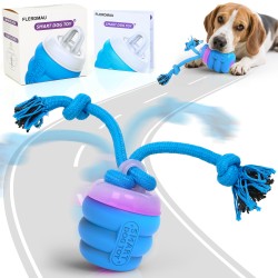 FLERDMAU Interactive Dog Toys – Dog Balls for Small Dogs, dog toy for boredom, Active Rolling Ball with Tail for Dogs, Rechargeable moving dog ball for Puppies and Pet (blue)